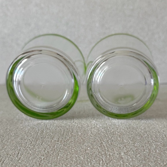 Rare Libbey Aruba Lime Neon Green Rim Rocks Glasses Tumblers 12 Oz - 2 Set VHTF - Picture 5 of 10